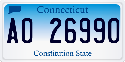 CT license plate AO26990