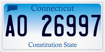 CT license plate AO26997
