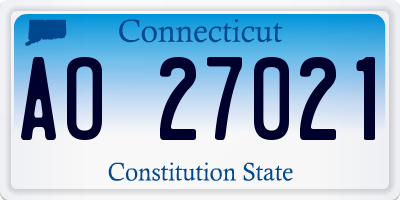 CT license plate AO27021