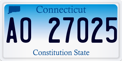 CT license plate AO27025