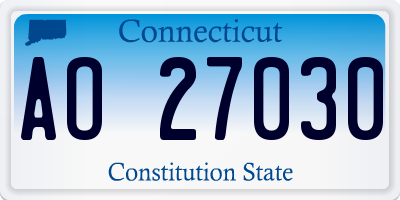 CT license plate AO27030