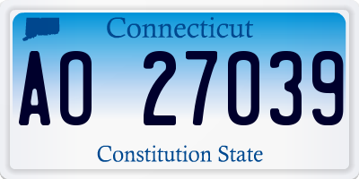 CT license plate AO27039