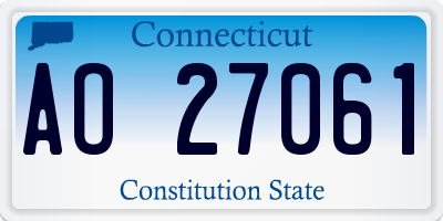 CT license plate AO27061
