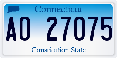 CT license plate AO27075
