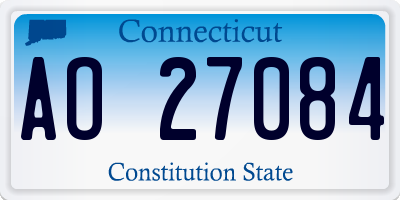 CT license plate AO27084