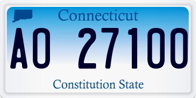 CT license plate AO27100
