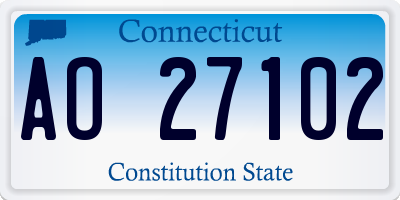 CT license plate AO27102