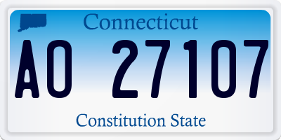 CT license plate AO27107