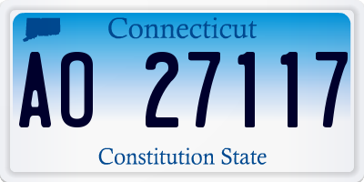 CT license plate AO27117