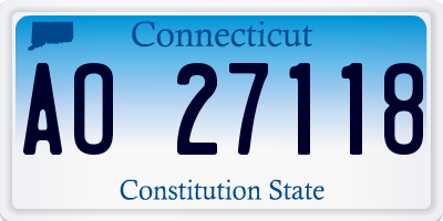 CT license plate AO27118