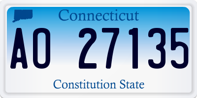 CT license plate AO27135
