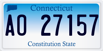 CT license plate AO27157
