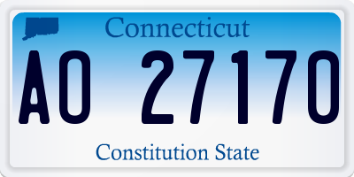 CT license plate AO27170