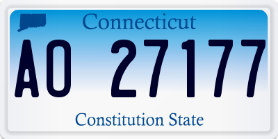 CT license plate AO27177