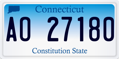 CT license plate AO27180
