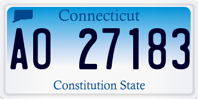 CT license plate AO27183