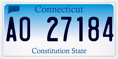 CT license plate AO27184