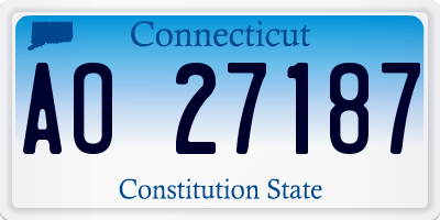 CT license plate AO27187