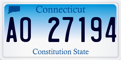 CT license plate AO27194
