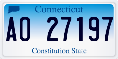 CT license plate AO27197