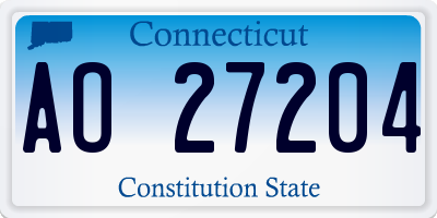 CT license plate AO27204