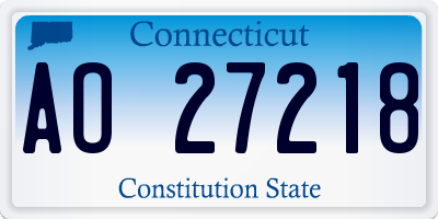 CT license plate AO27218
