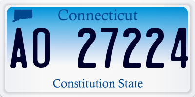 CT license plate AO27224