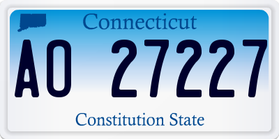 CT license plate AO27227
