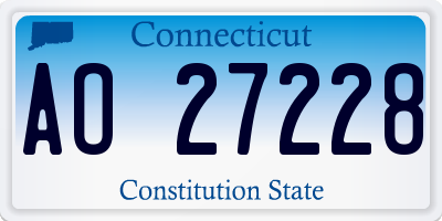 CT license plate AO27228