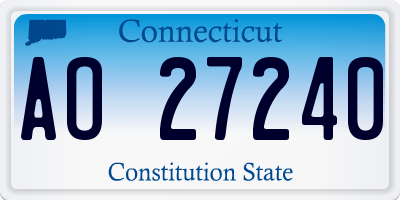 CT license plate AO27240