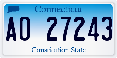 CT license plate AO27243