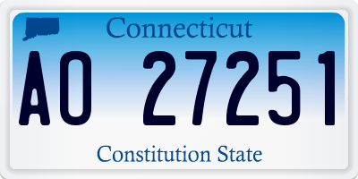 CT license plate AO27251