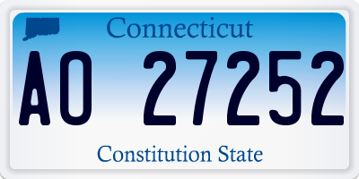 CT license plate AO27252