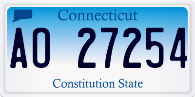 CT license plate AO27254