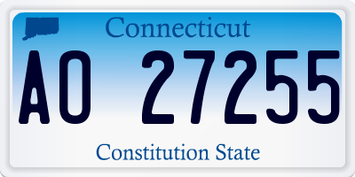 CT license plate AO27255