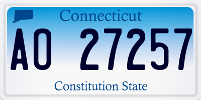 CT license plate AO27257
