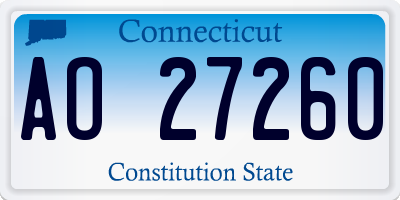 CT license plate AO27260