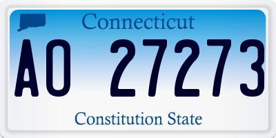 CT license plate AO27273