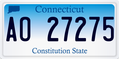 CT license plate AO27275