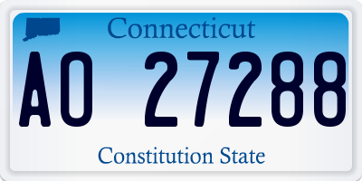 CT license plate AO27288