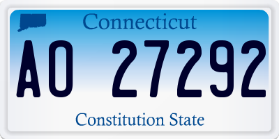 CT license plate AO27292