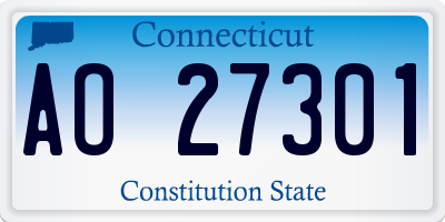 CT license plate AO27301
