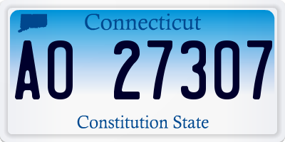 CT license plate AO27307