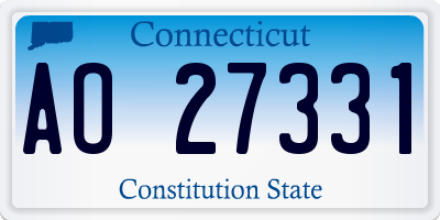 CT license plate AO27331
