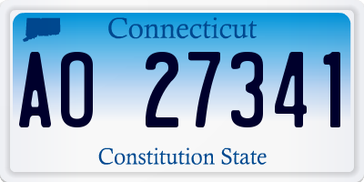 CT license plate AO27341