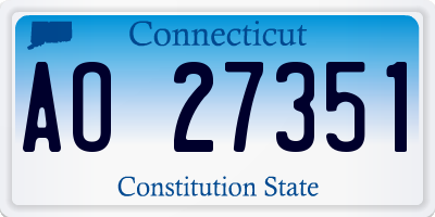 CT license plate AO27351