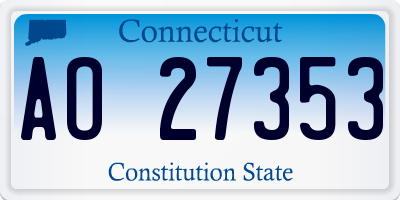 CT license plate AO27353