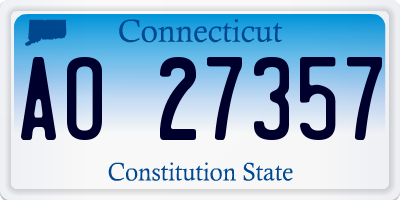 CT license plate AO27357