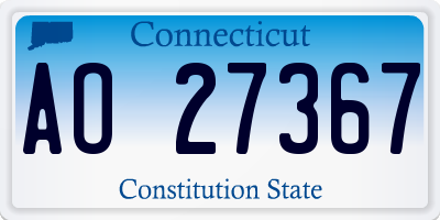 CT license plate AO27367