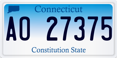 CT license plate AO27375